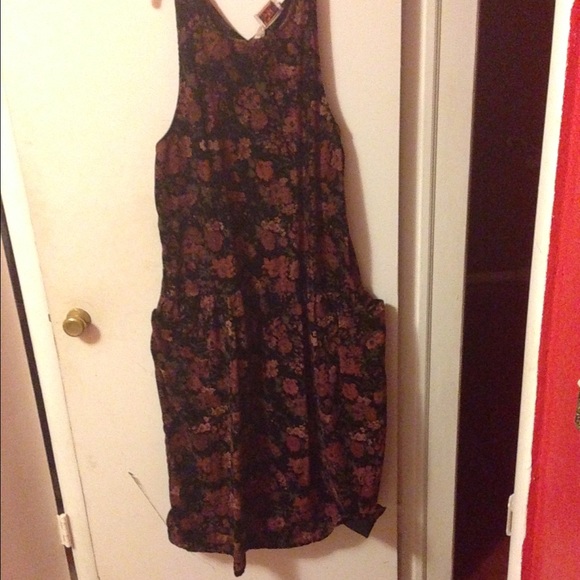 Corduroy Floral Print Dress - Picture 2 of 3