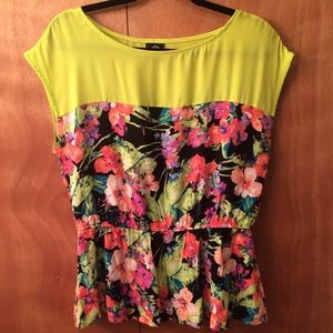 Bobeau Peplum Top