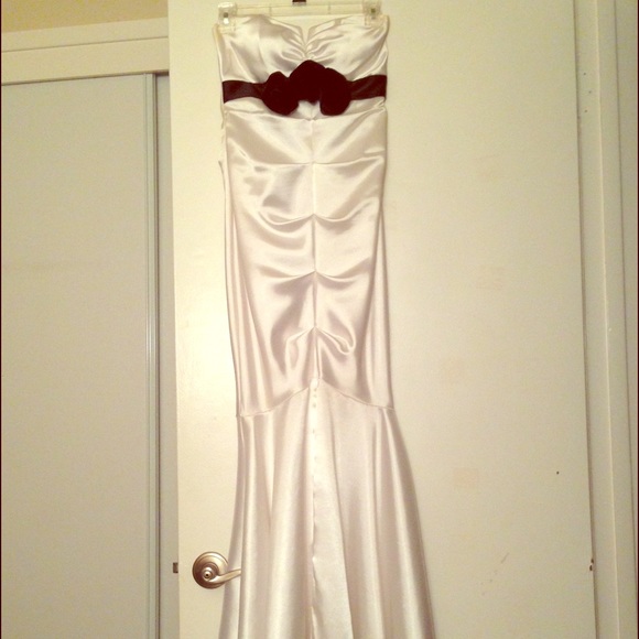 White with black prom dress.