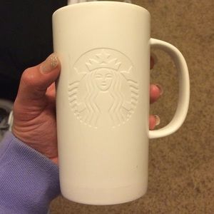 White Starbucks coffee mug