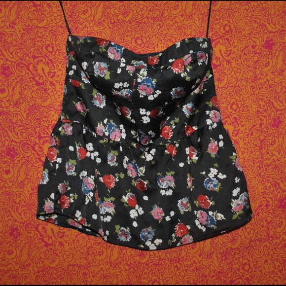 Strapless Floral Print