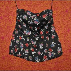 Strapless Floral Print