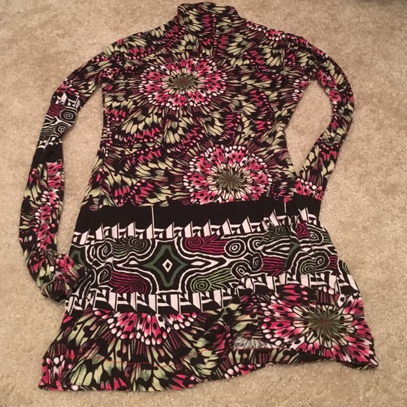 multicolor butterfly wings floral skin-tight tunic