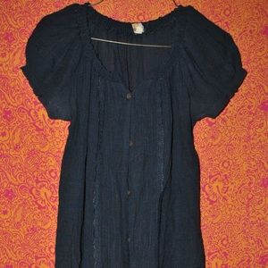 Navy Buttoned Tunic