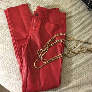 Sparkle & Fade faux leather red pants