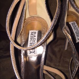 Badgley Mischka Signify Metallic High Heel Sandals