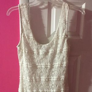 White fitted lace dress. Forever 21 size medium
