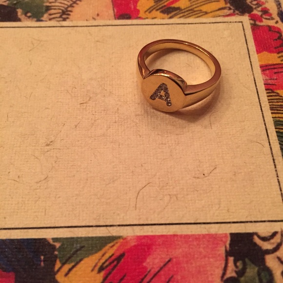 Gold Plated "A" initial Ring // from Nordstrom's