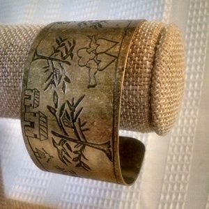 Folk Art Brass Cuff