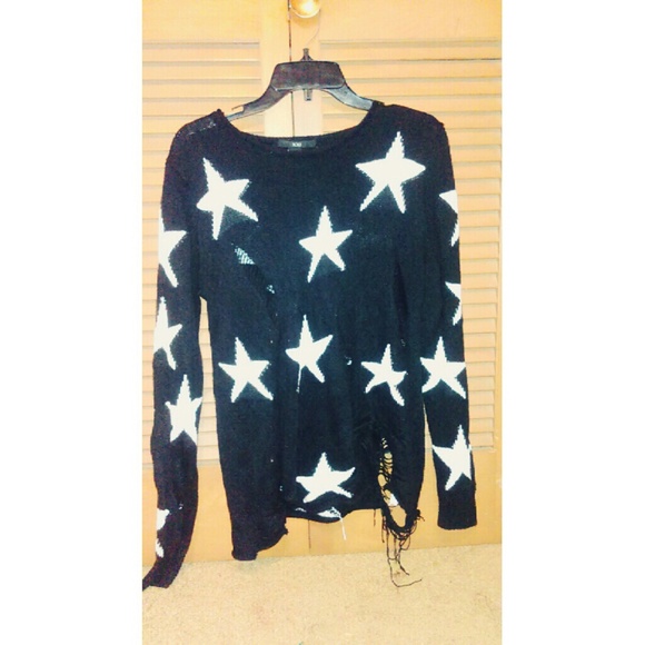 Distressed Star Sweater Shirt