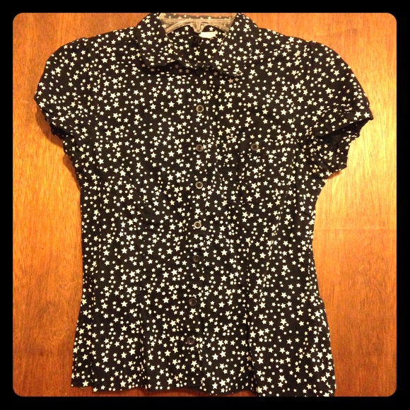 SALE Black and White Stars Blouse