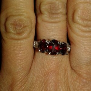 Sale !Ruby and clear czs  ring