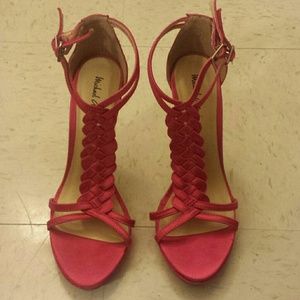 Michael Antonio Pink satin heels