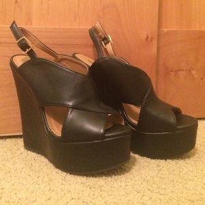Black Charlotte Russe Wedges
