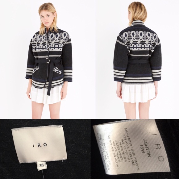 BNWT IRO Ashton tribal print coat belted jacket - Picture 4 of 4