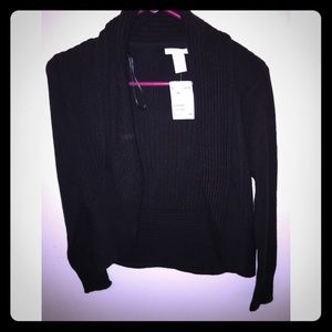 NWT H&M Basic Knit Black Cardigan Sweater Size XS