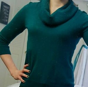 Green cowl neck sweater