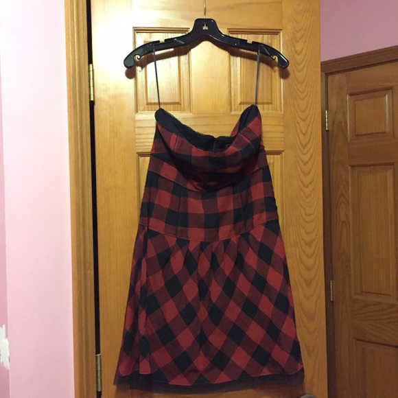 Strapless Red and Black Dress