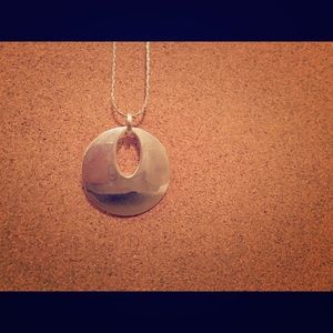 Long Silver Pendent Necklace