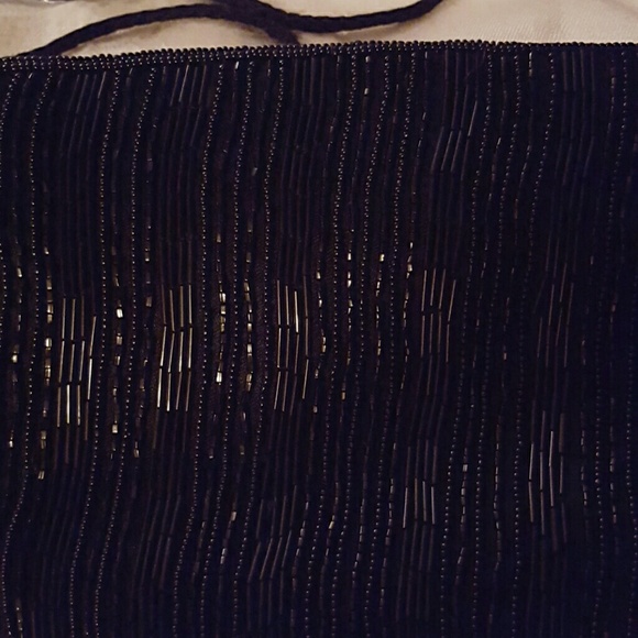 👜👜👜VINTAGE BLACK Beaded Handbag - Picture 3 of 4