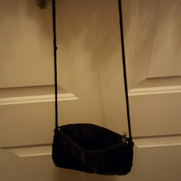 👜👜👜VINTAGE BLACK Beaded Handbag - Picture 4 of 4