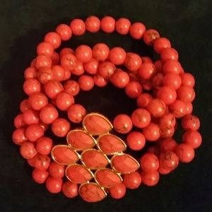 Chloe and Isabel beaded bracelet, coral