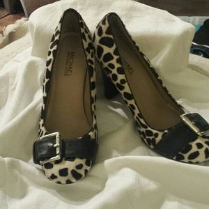 Pre loved MK animal print buckle heels