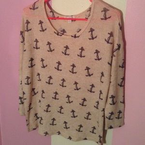 Marled peachy anchor top