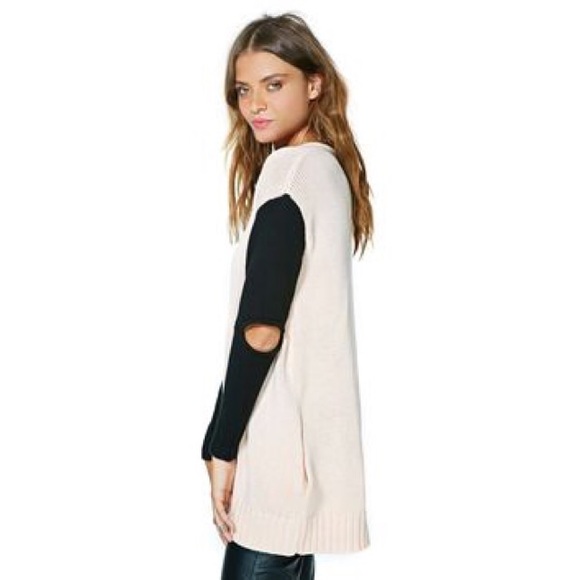 Nasty Gal pink and black cut out elbow cardigan - Picture 2 of 4
