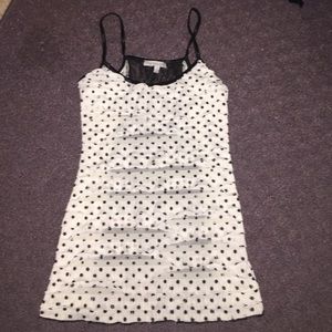 Ruffle b&w tank