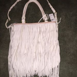 White fringe Steve Madden cross body/shoulder bag