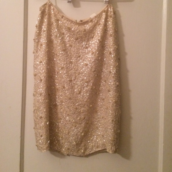 Perfect for NYE!!! Silk, sequin J Crew skirt