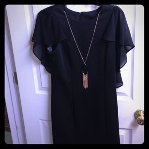 Black dress with necklace
