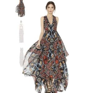 Alice and Olivia Kora Deep V Handkerchief Dress