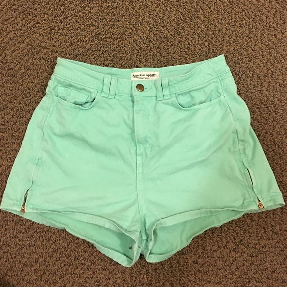 American apparel high waist light blue shorts