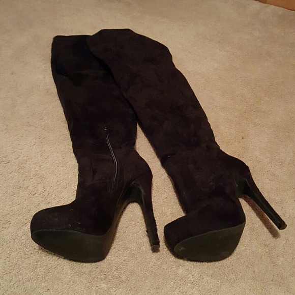 Over the knee suede boot