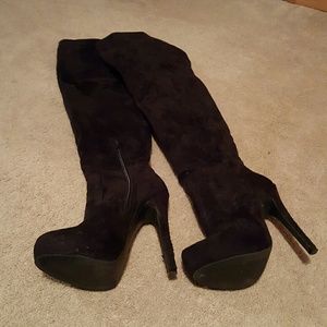 Over the knee suede boot