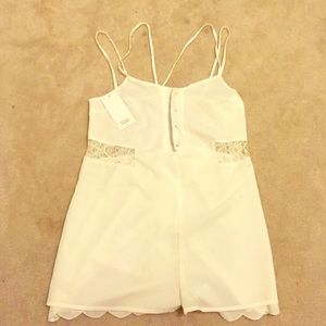 Tobi white scalloped romper