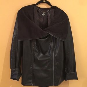 Dennis Basso faux leather black jacket!