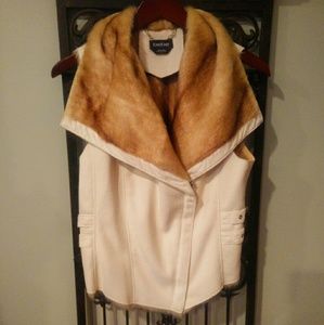 Bebe Faux Suede/Faux Fur Vest S