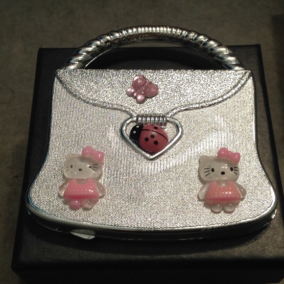 Hello Kitty silver double mirror compact