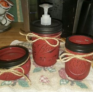Primitive distressed Mason Jar bathroom sets