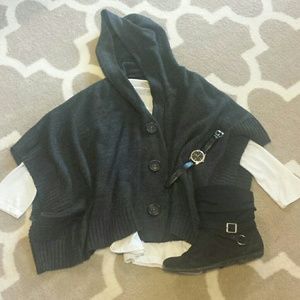 Hooded Poncho Sweater