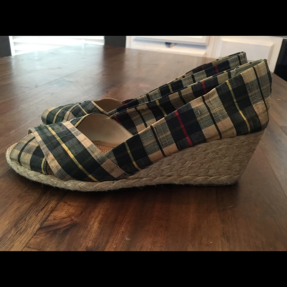 Ralph Lauren plaid wedges