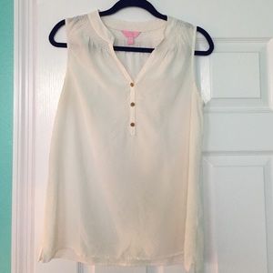 Lilly Pulitzer White Elsa Sleevless Top