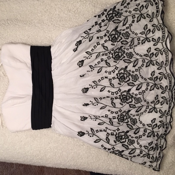 White and black dress