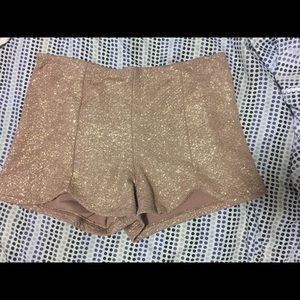 Charlotte Russe High Waisted Shorts (Gold)