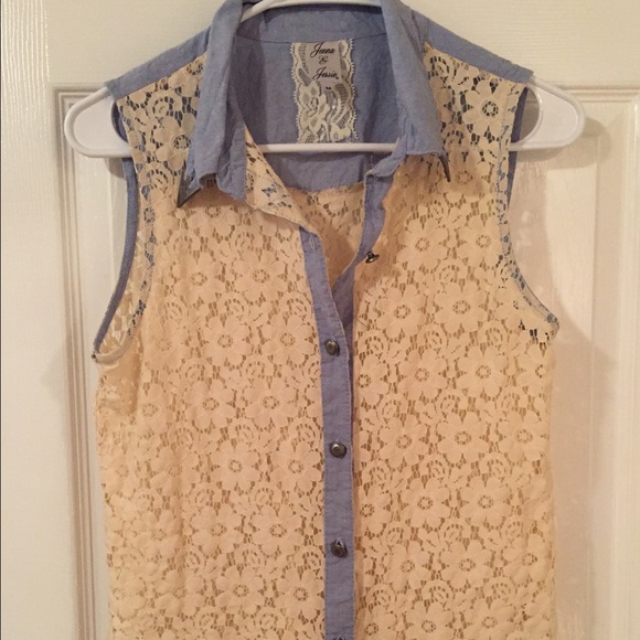 Jean & Lace Top