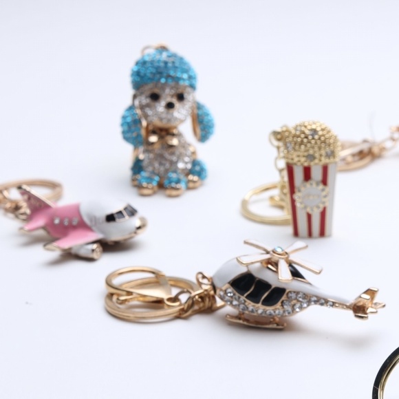 Black/ white Helicopter purse charm with crystals