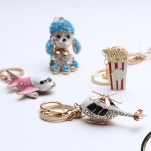 Black/ white Helicopter purse charm with crystals